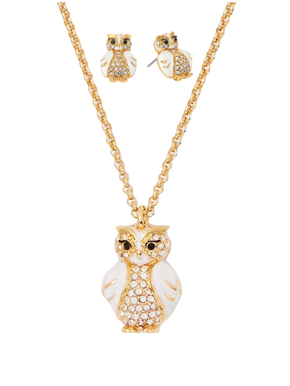 Kate Spade New York Star Bright Owl Stud Earring and Necklace Set